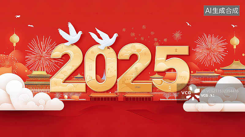 【AI数字艺术】2025新年中国风海报图片素材
