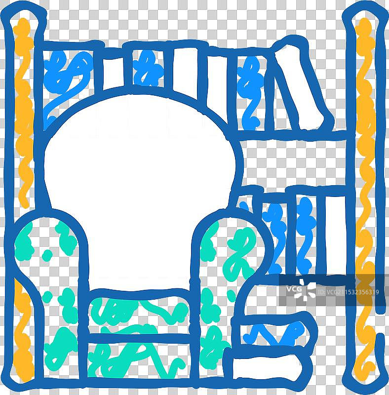 扶手椅图书馆房间家具图标涂鸦图片素材