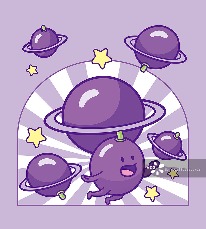 紫葡萄插画图片素材