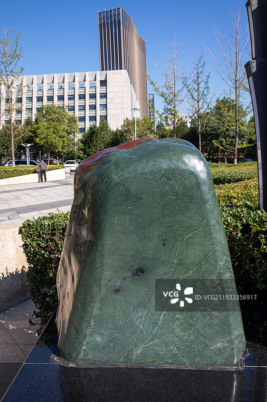 山西地质博物馆神农玉 产地:湖北神农架成分二氧化硅、年代:碳酸钙中元古代(约10亿年)图片素材