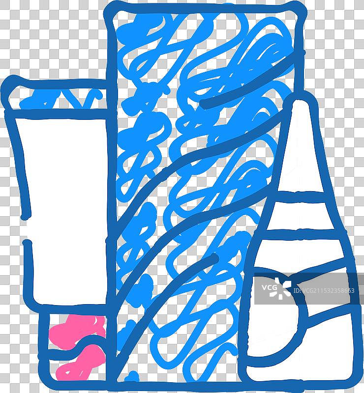 卷发和直发器图标涂鸦图片素材