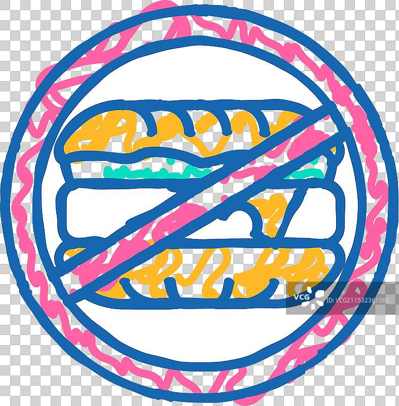 汉堡锁住图标涂鸦图片素材