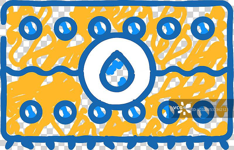 水分吸收扁平图标涂鸦图片素材