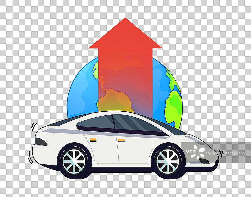 电动车全球销量上升卡通手绘元素图片素材