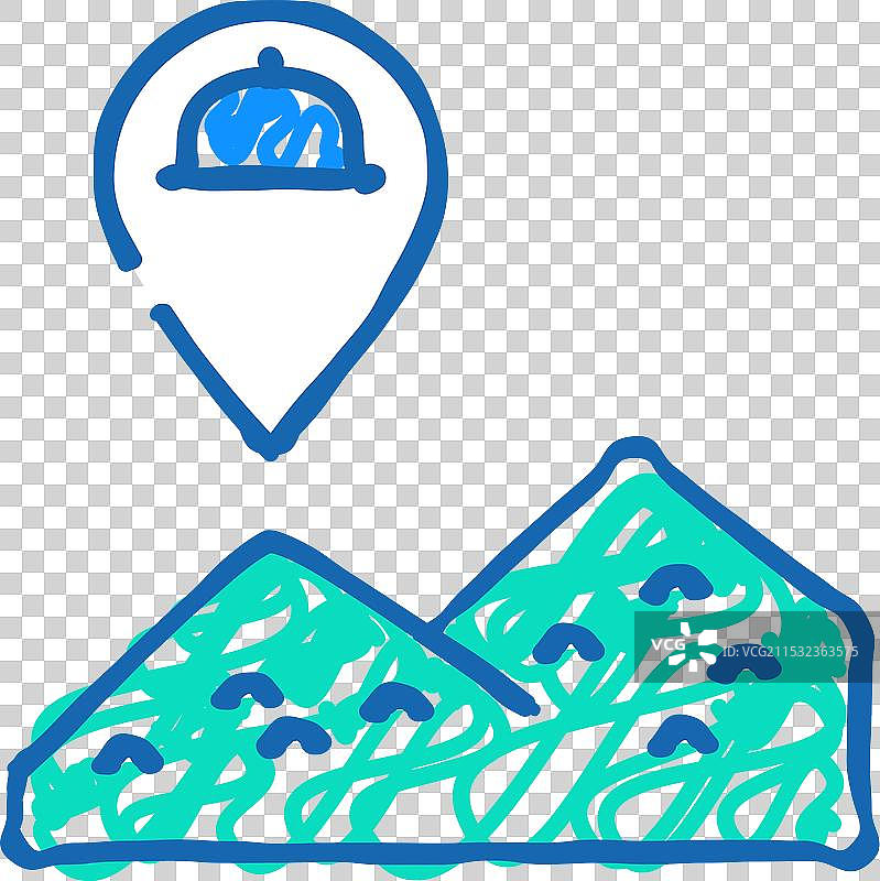 山地餐饮服务送货图标涂鸦图片素材