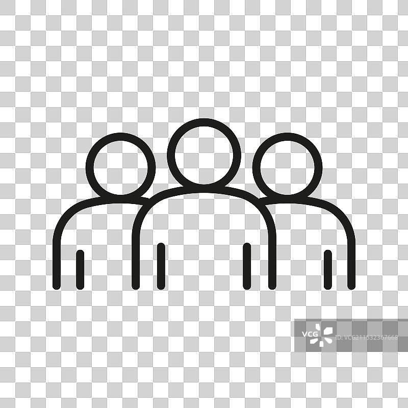 团队合作的人群线条图标图片素材