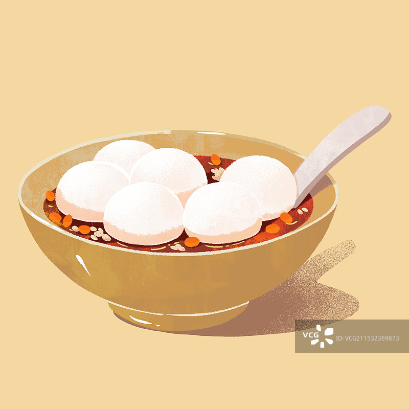 重庆美食一碗山城小汤圆扁平风插画图片素材