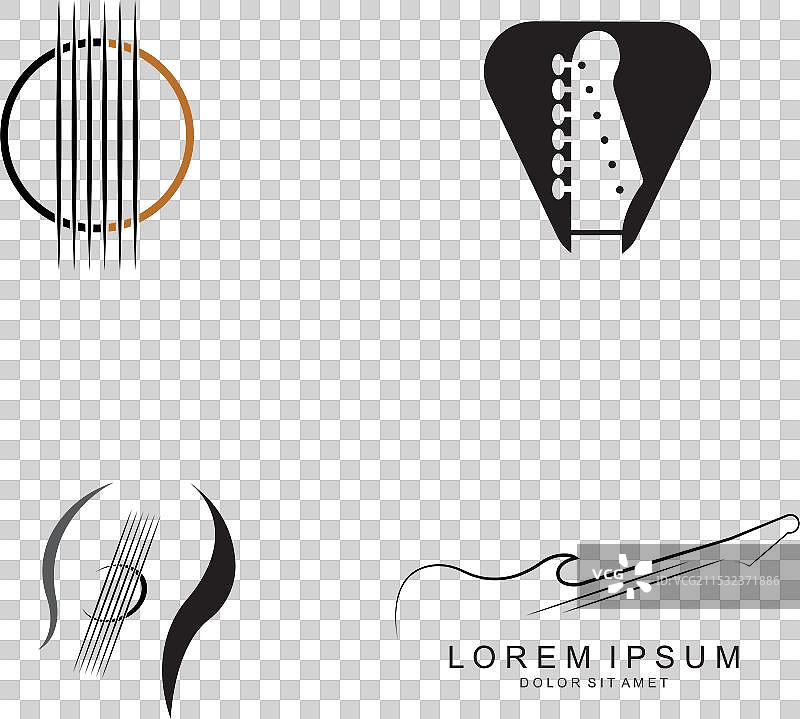吉他logo模板图片素材