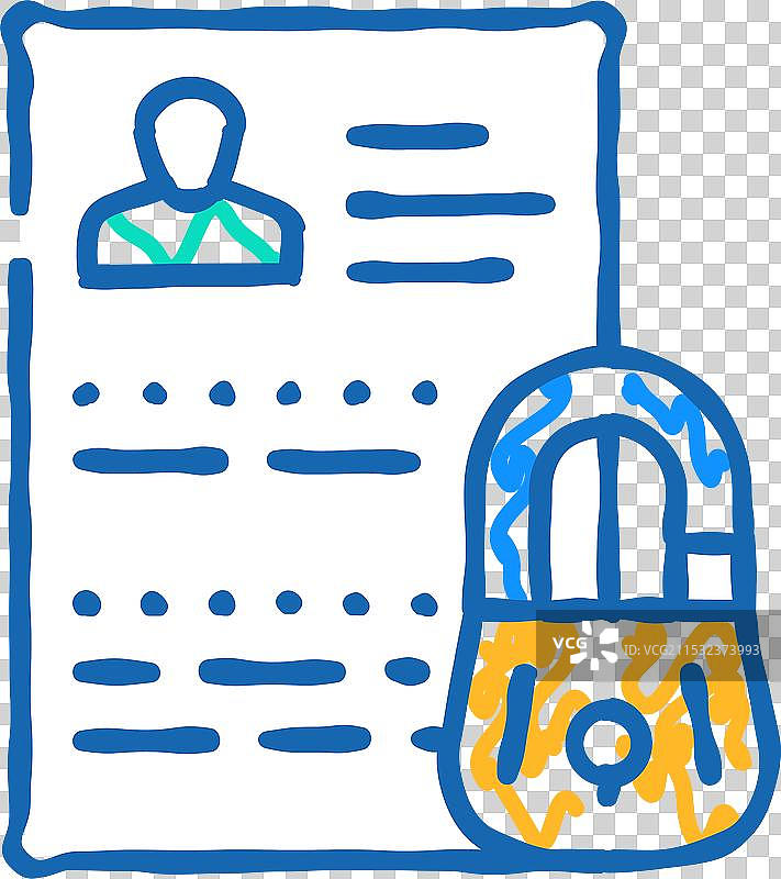 个人数据保护图标涂鸦图片素材