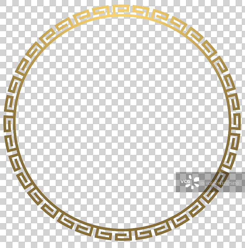 中国风金色木纹圆形窗户图片素材