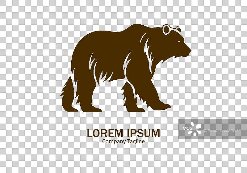 极地熊标志图标设计剪影风格图片素材