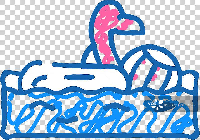 泳池派对活动图标涂鸦图片素材