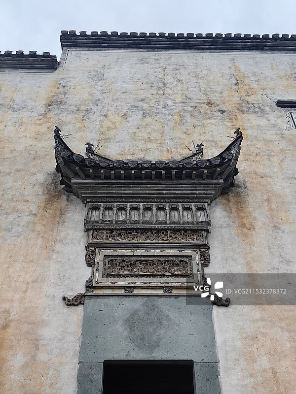 徽派建筑砖雕门头图片素材
