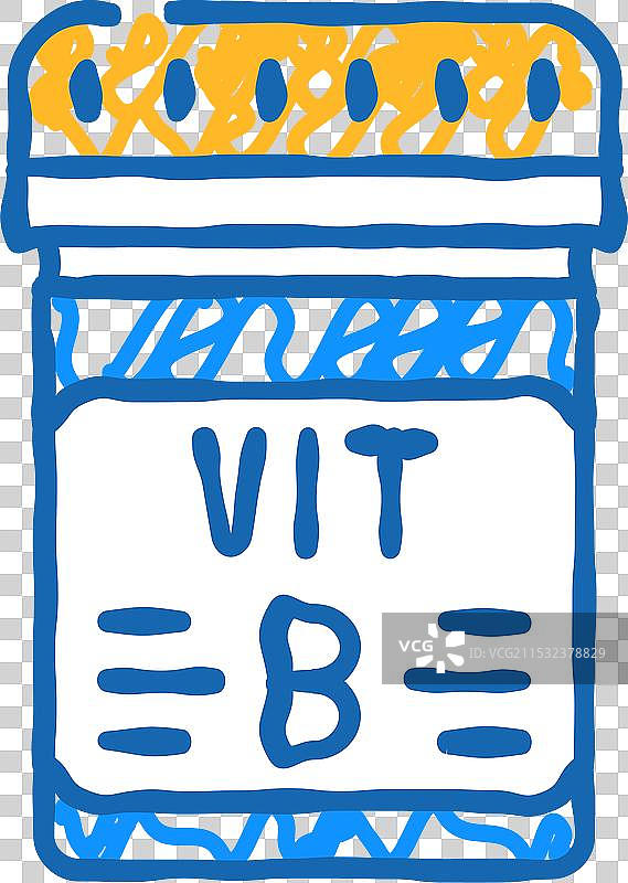 维生素B包装图标涂鸦图片素材