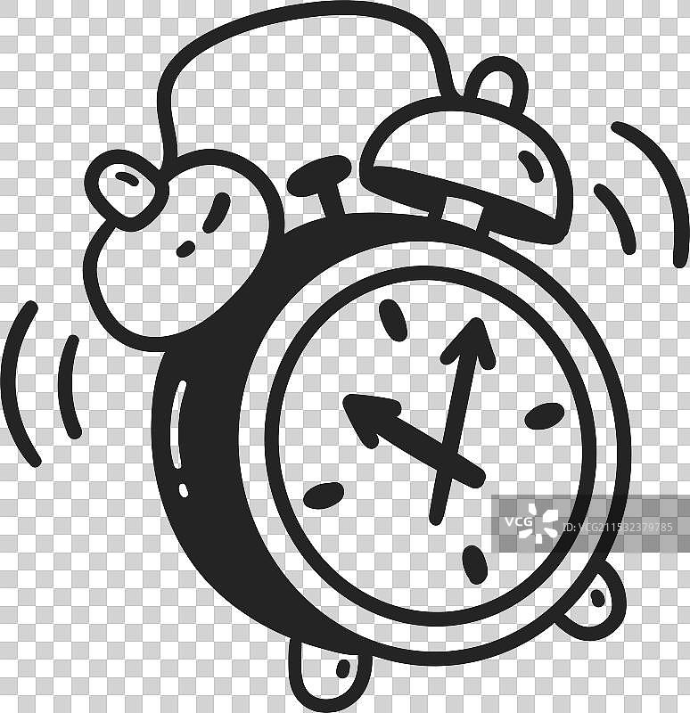 闹钟的线条艺术图片素材