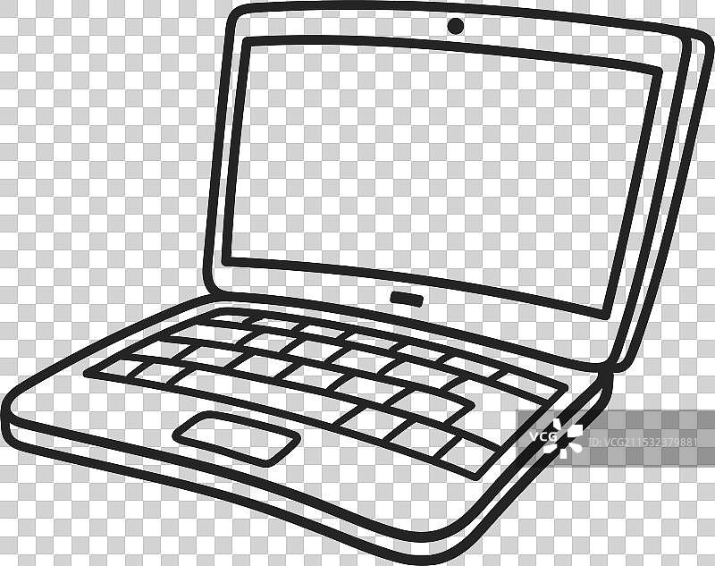 笔记本电脑的线条艺术图片素材