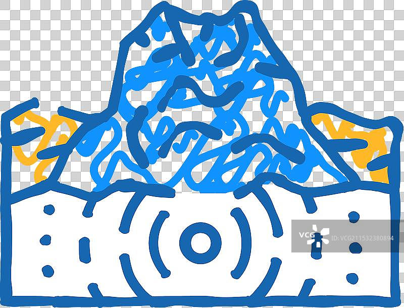 地震火山图标涂鸦图片素材