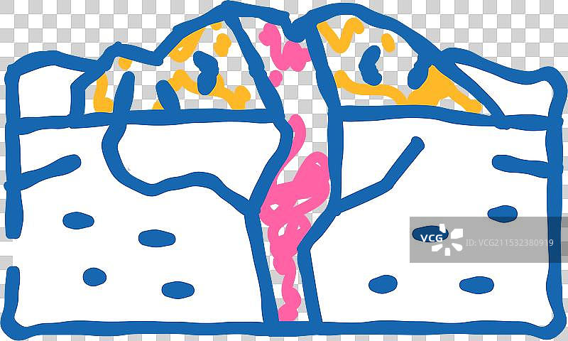 盾形火山图标涂鸦图片素材