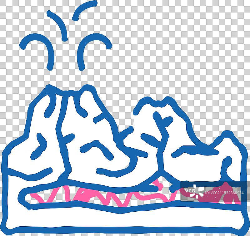 火山谷图标涂鸦图片素材