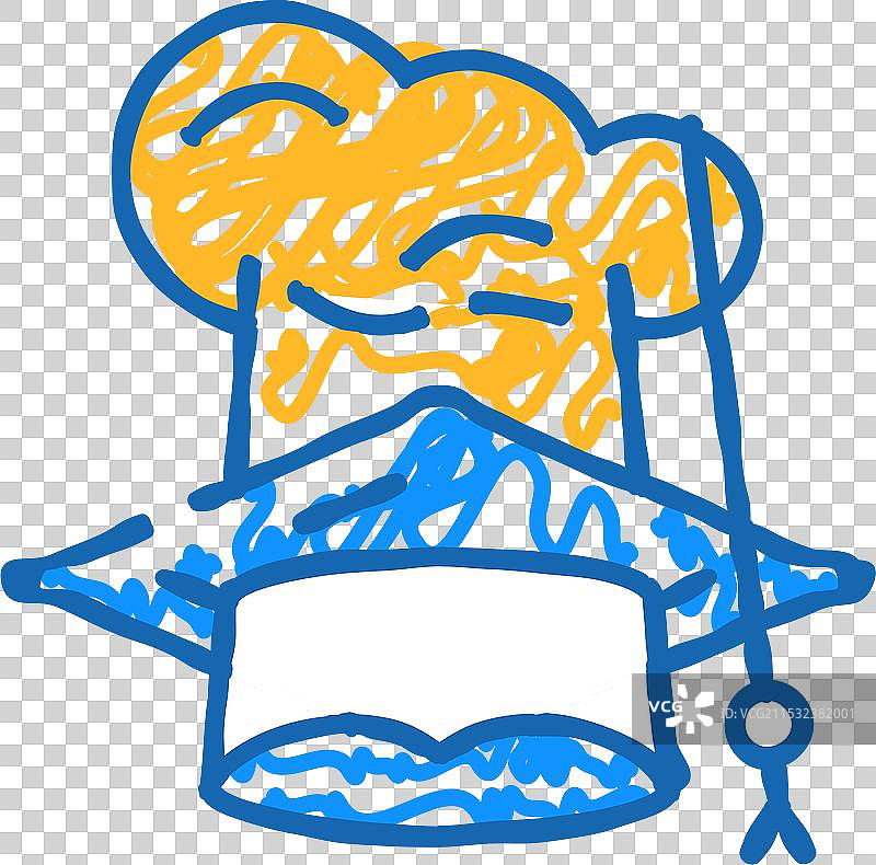 厨师和毕业烹饪课程的帽子图标涂鸦图片素材