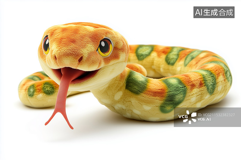 【AI数字艺术】可爱的毛绒玩具小蛇图片素材