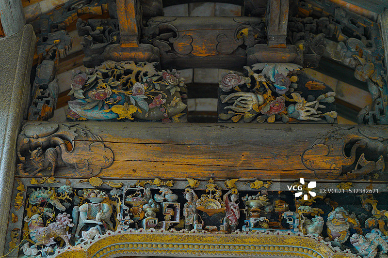 中国广东省广州市增城区到蔚村鸦岗村双桂堂历史文化建筑之美！图片素材