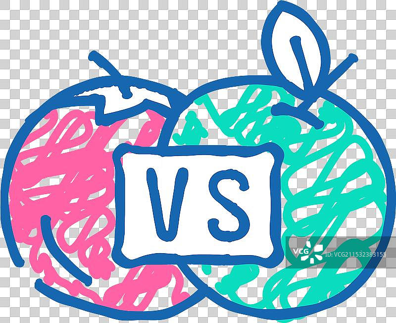 与橙子和西红柿搏斗的图标涂鸦图片素材