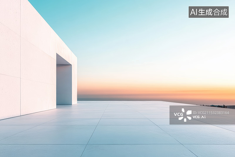 【AI数字艺术】现代建筑广场地面-汽车广告背景图图片素材