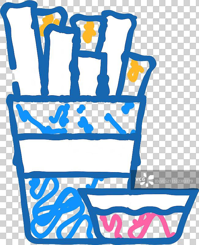 西班牙小吃图标涂鸦的油条图片素材