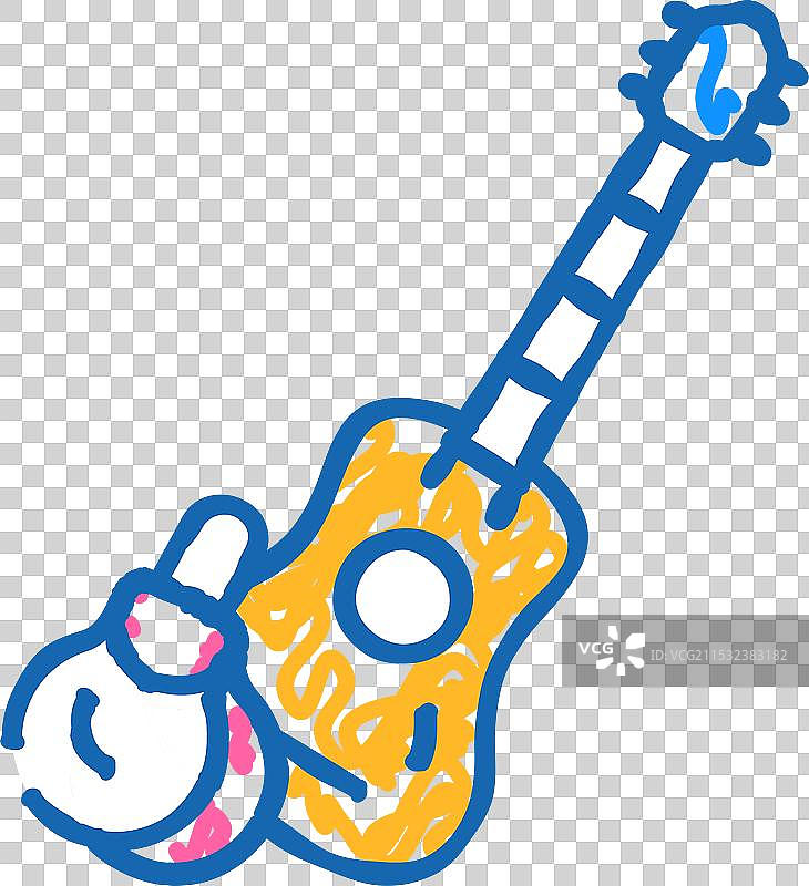 吉他和卡斯塔涅特图标涂鸦图片素材