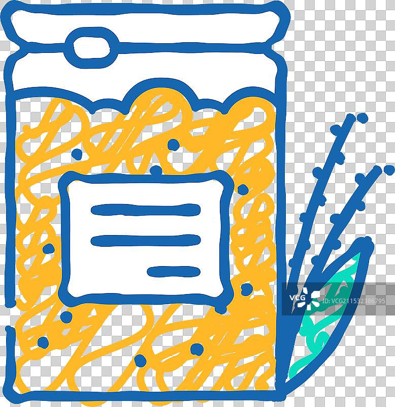 天然无麸质的苔米植物图标涂鸦图片素材