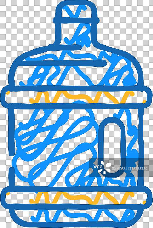 水塑料瓶图标涂鸦图片素材