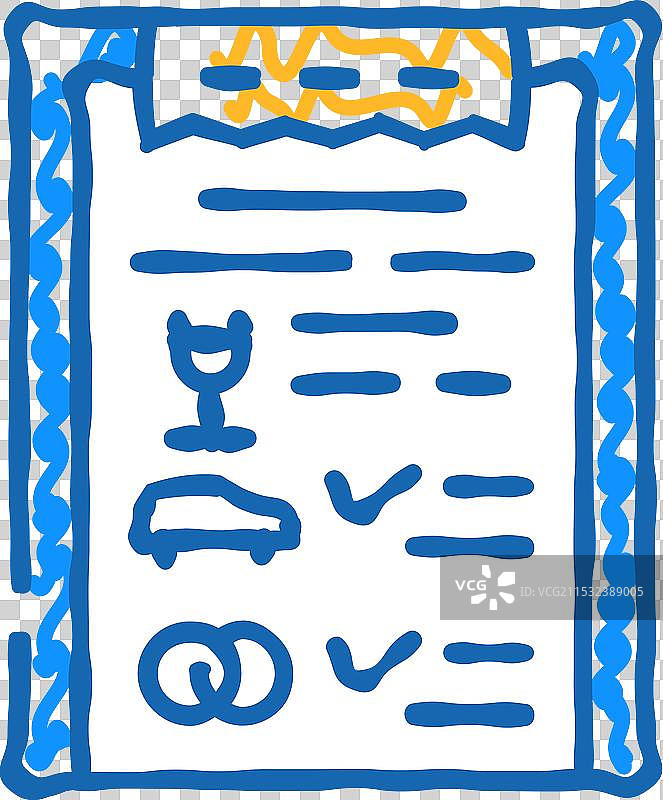 婚礼组织清单图标涂鸦图片素材