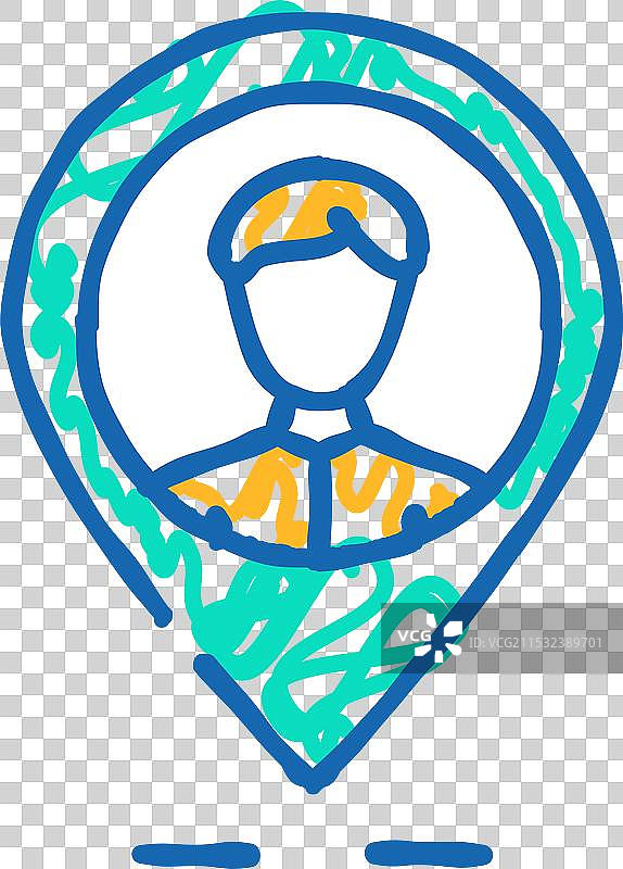 客户地理标签KYC图标涂鸦图片素材