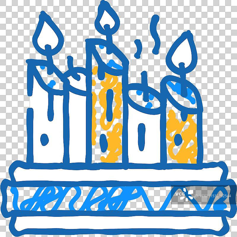 教堂蜡烛图标涂鸦图片素材