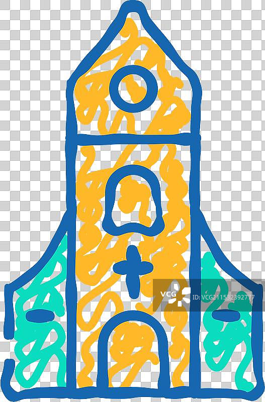 基督教教堂图标涂鸦图片素材