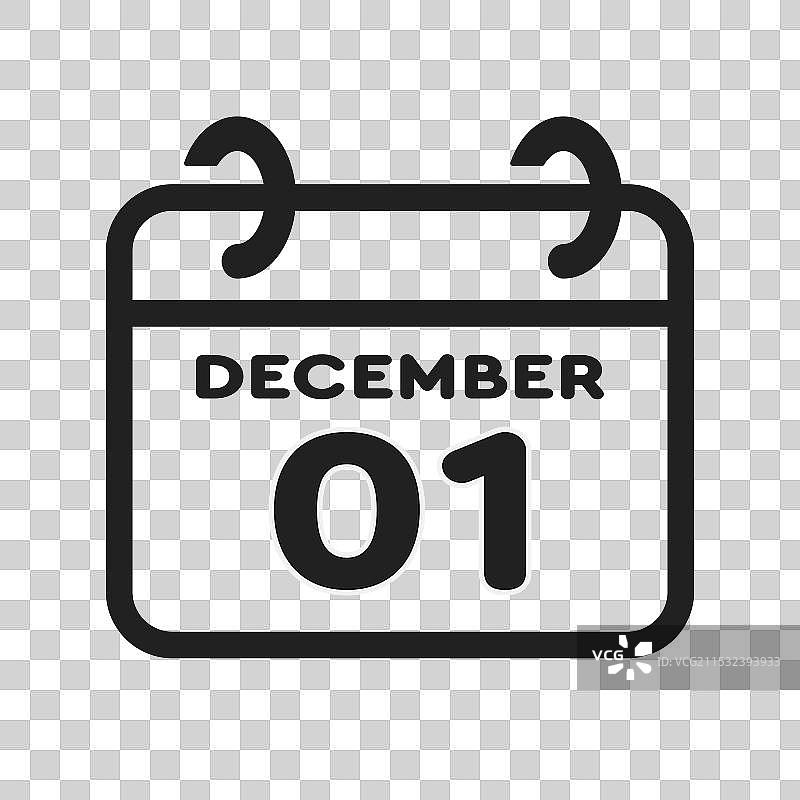 日历图标 - 12月1日图片素材