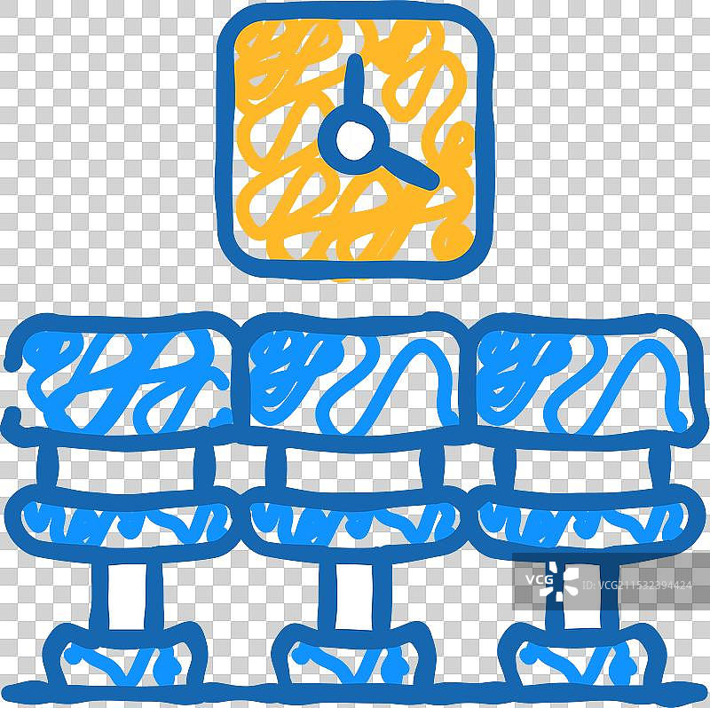 候诊室时钟图标涂鸦图片素材