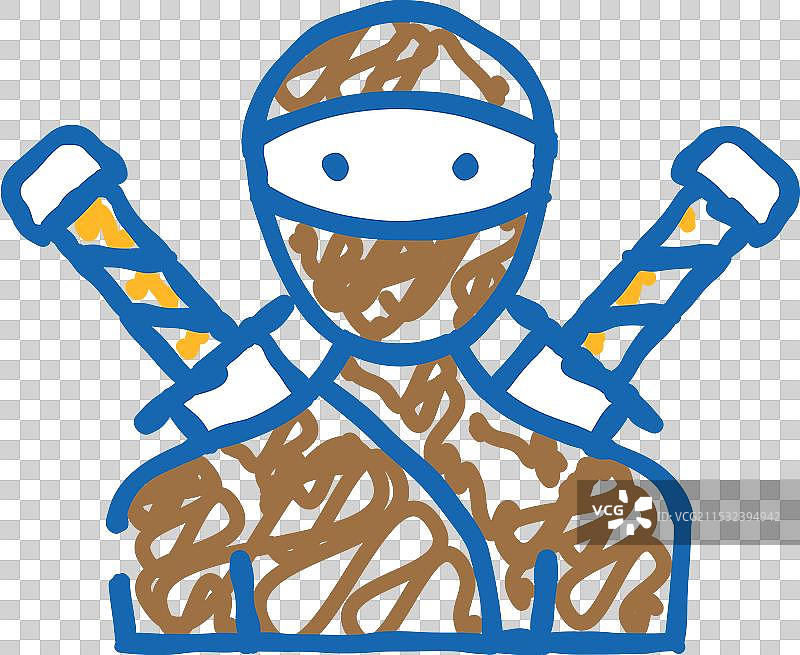 忍者幻想角色图标涂鸦图片素材