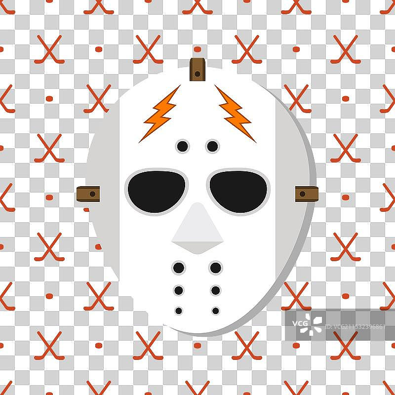 冰球面具与图案背景相结合图片素材