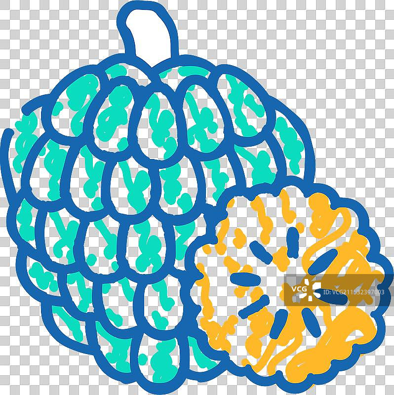 奶油苹果水果图标涂鸦图片素材