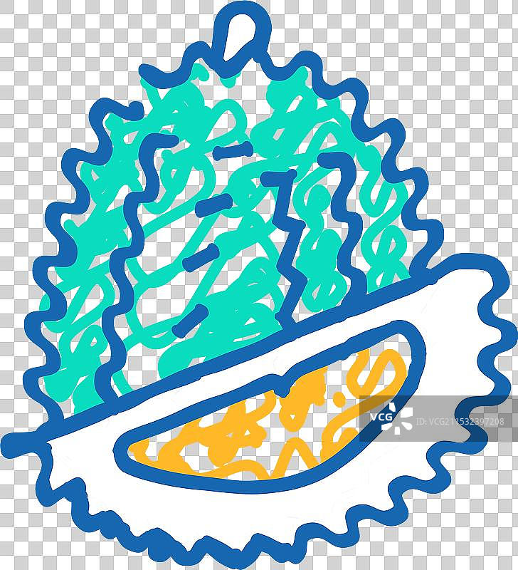 榴莲水果图标涂鸦图片素材