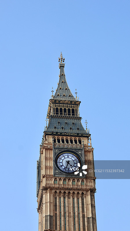 晴朗蓝天下的塔楼俯视图图片素材