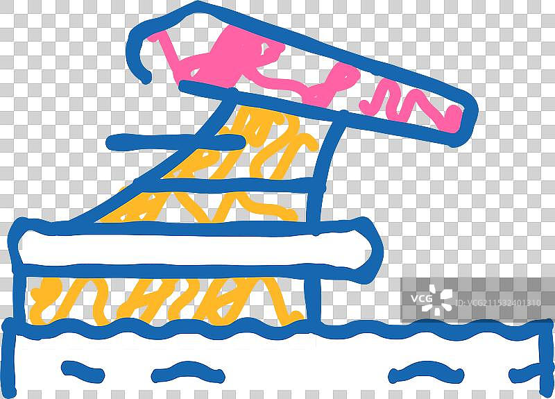 游泳水上运动图标涂鸦图片素材