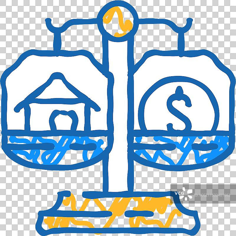 离婚后财产分割图标涂鸦图片素材