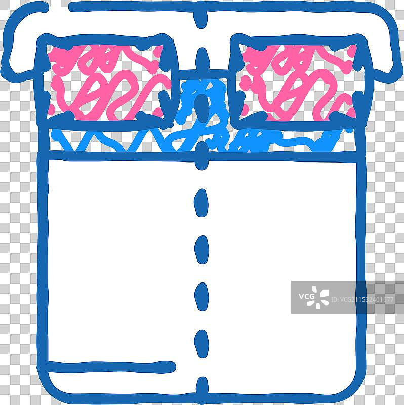 床的两侧相对而睡的图标涂鸦图片素材