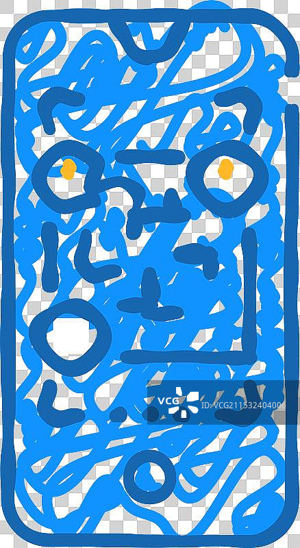 二维码扫描器图标涂鸦图片素材