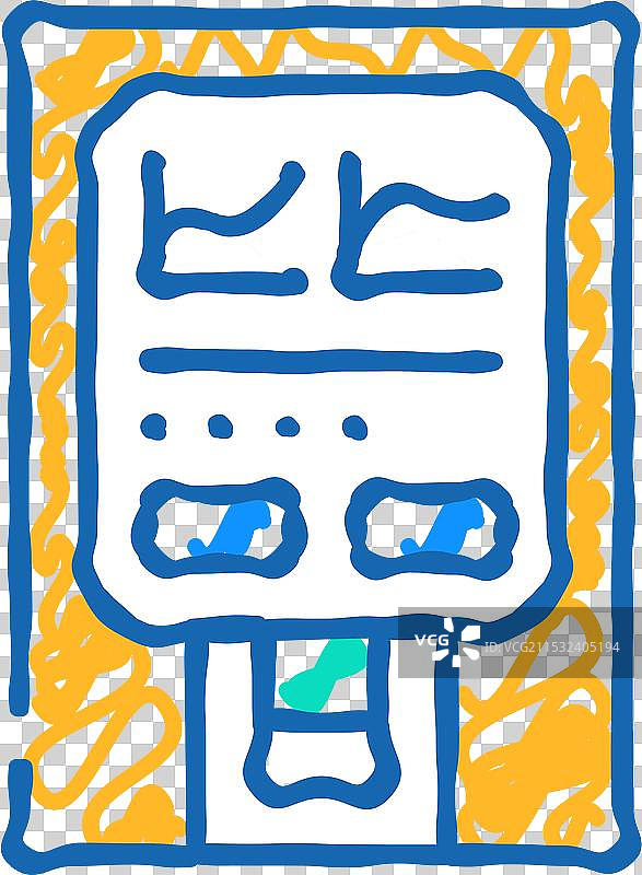 医疗分析仪图标涂鸦图片素材