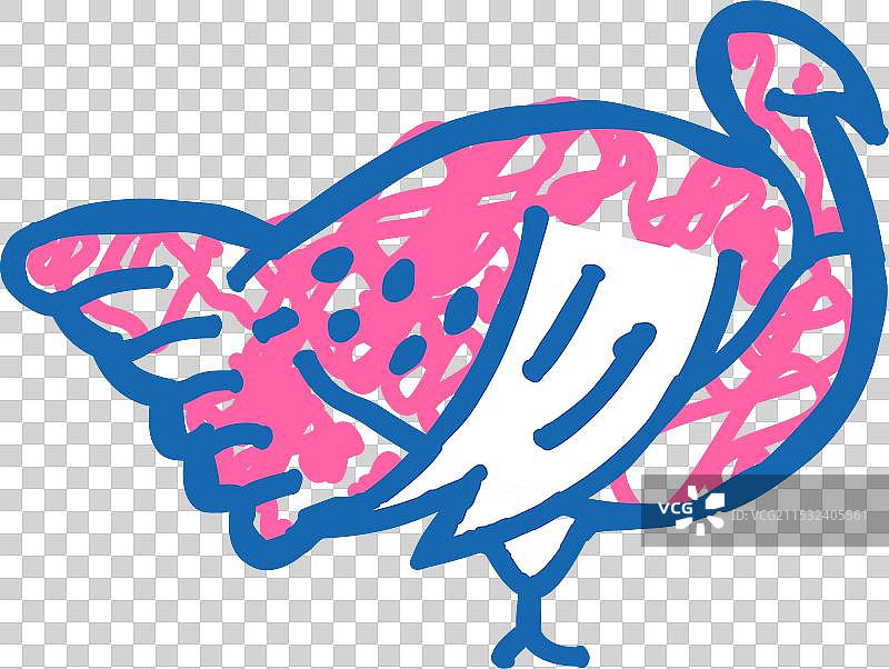 火鸡农田鸟类图标涂鸦图片素材