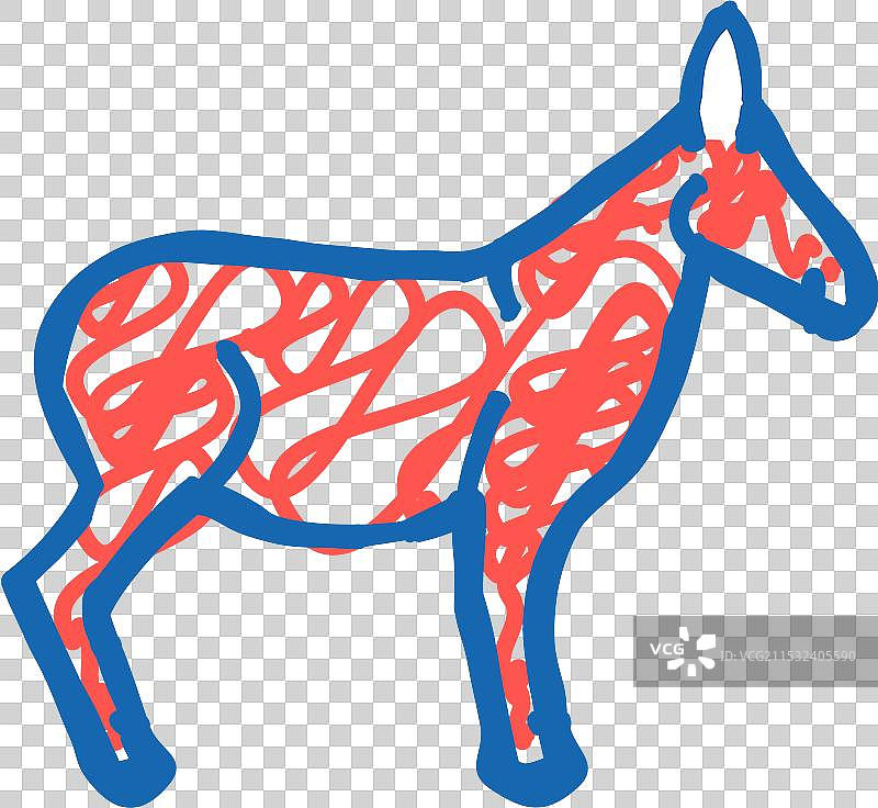 驴子动物图标涂鸦图片素材